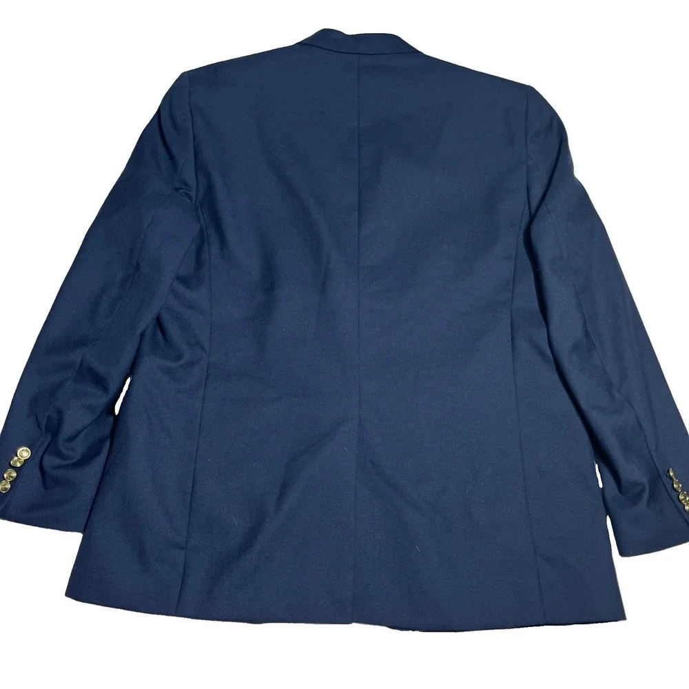 Stafford Wool Blazer Mens 48L Navy Blue 2 Gold Button Classic Executive Coat